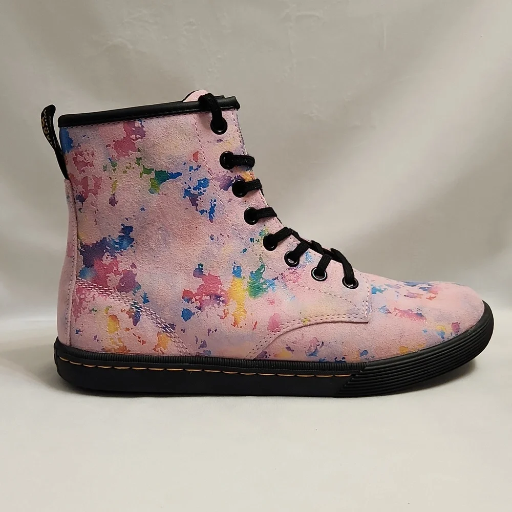Dr. Martens Sheridan Confetti Suede Casual Rainbow Boots (W Size 8)
